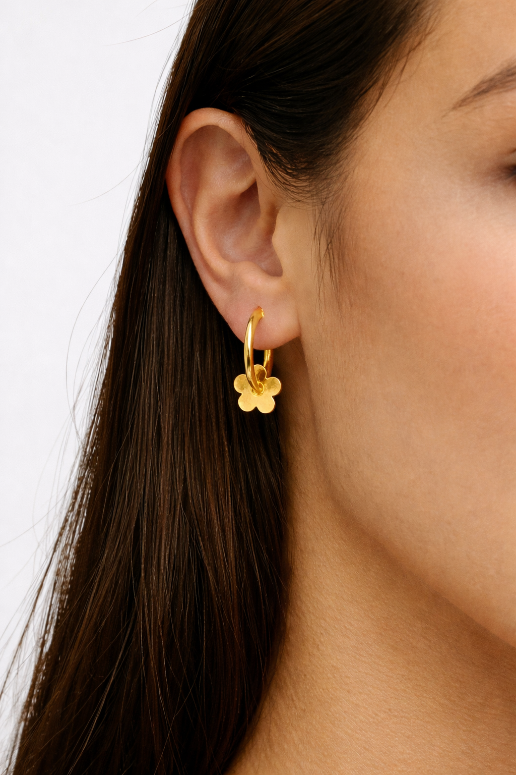 Golden Flower Creolen